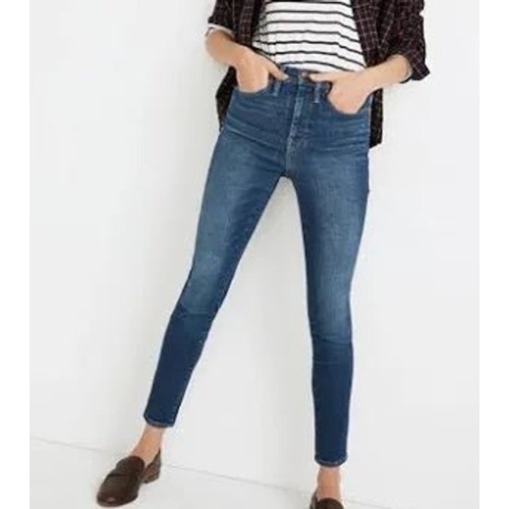 Madewell High Riser Skinny‎ Jeans Size 28 Medium Wash Blue Denim A5698 FA14